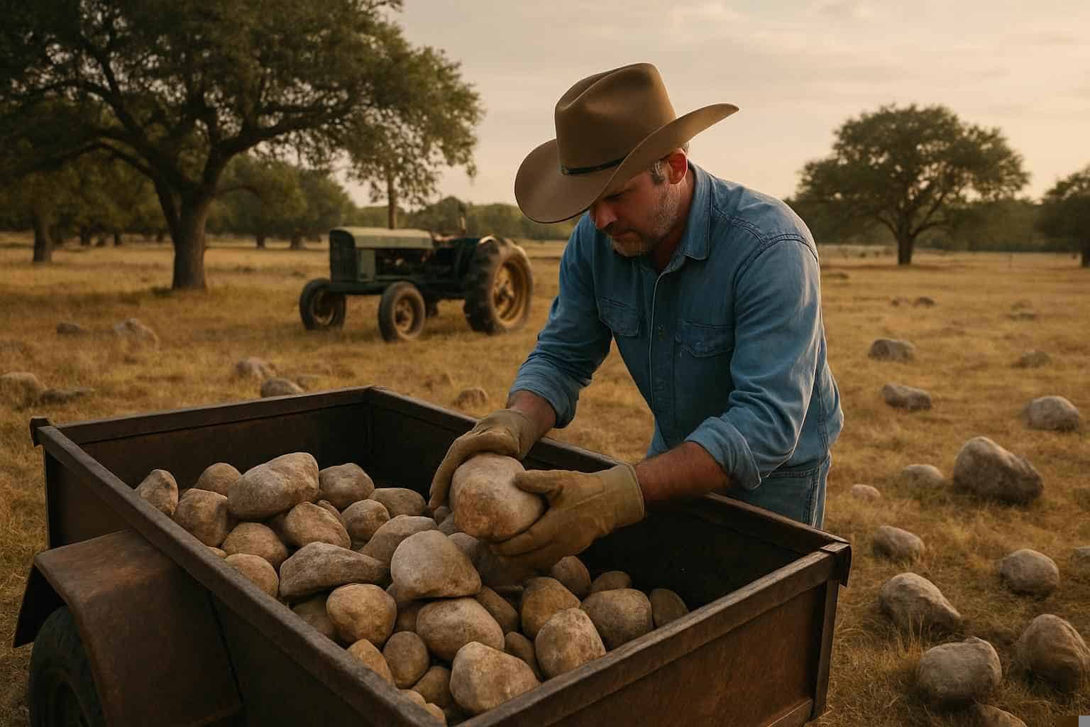 Rock Removal In Pontotoc Texas 3 Pasture Rock Picking in Pontotoc Texas