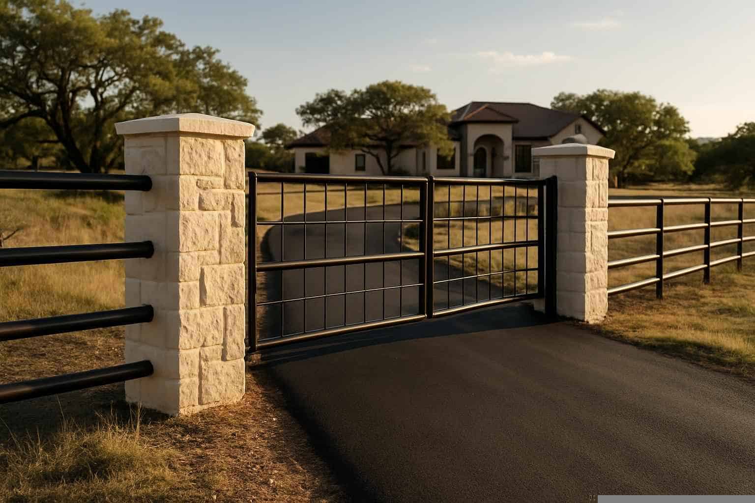 Gates And Cattle Guards In Marble Falls Texas 2 Pipe Entrance Construction in Marble Falls Texas