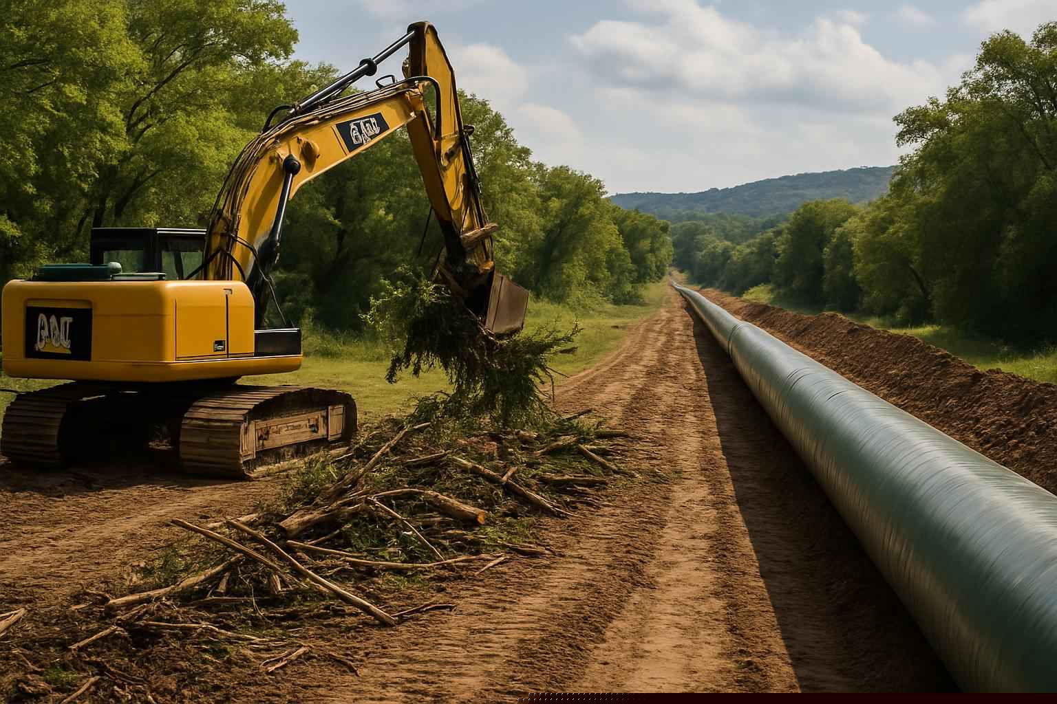 Pipeline ROW Clearing In Cottonwood Shores Texas