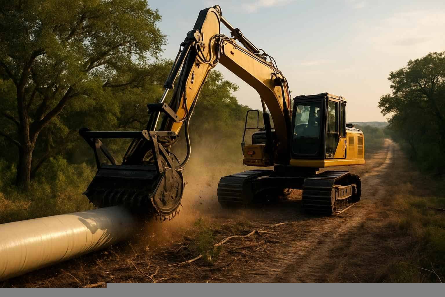Pipeline ROW Clearing In Fischer Texas
