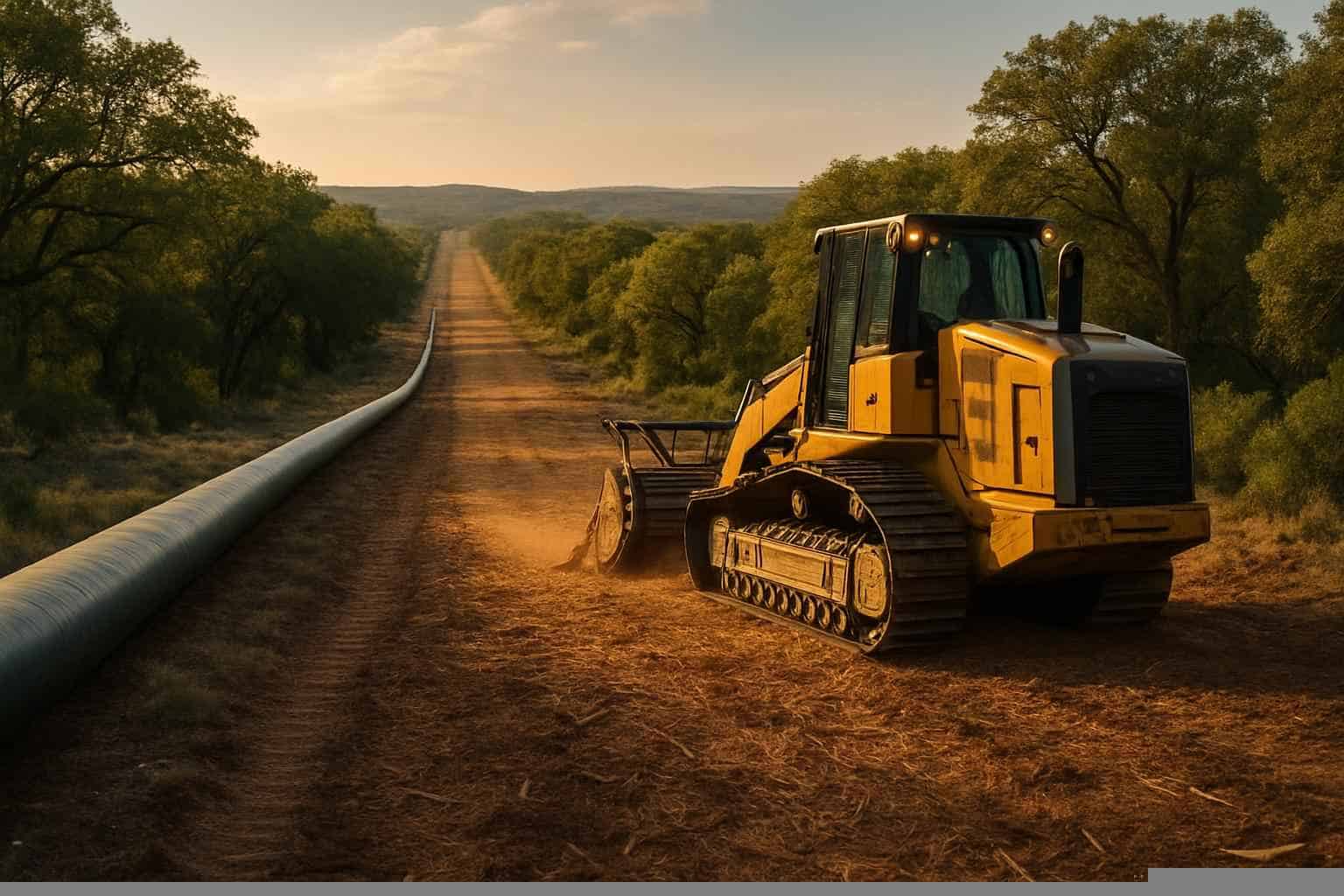 Pipeline ROW Clearing in Marble Falls Texas