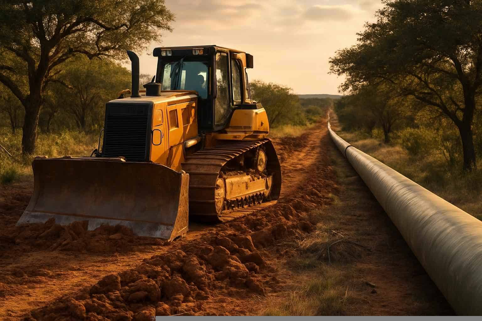 Right Of Way Clearing In Pontotoc Texas 3 Pipeline ROW Clearing in Pontotoc Texas