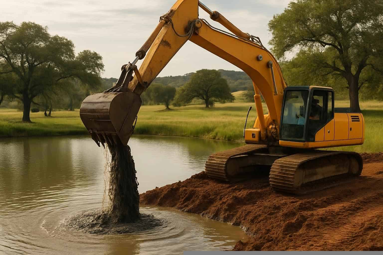 Ranch Pond Excavation In Burnet Texas 4 Pond Dredging and Silt Removal in Burnet Texas