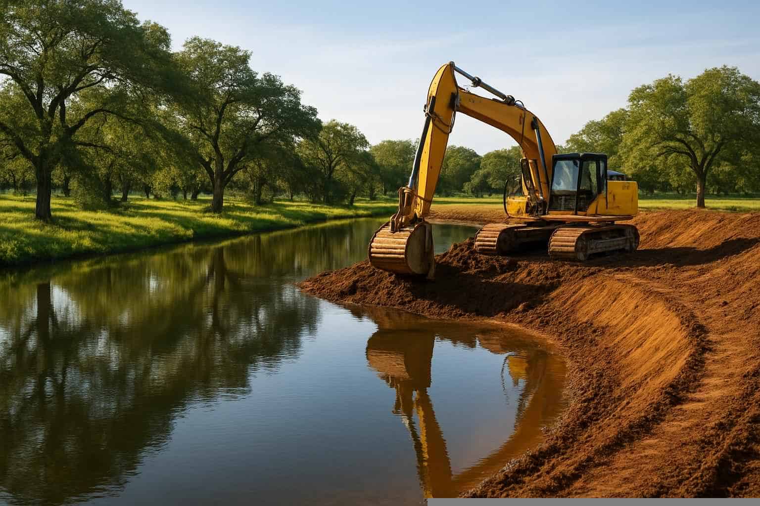 Ranch Pond Excavation In Fischer Texas 5 Pond Expansion in Fischer Texas