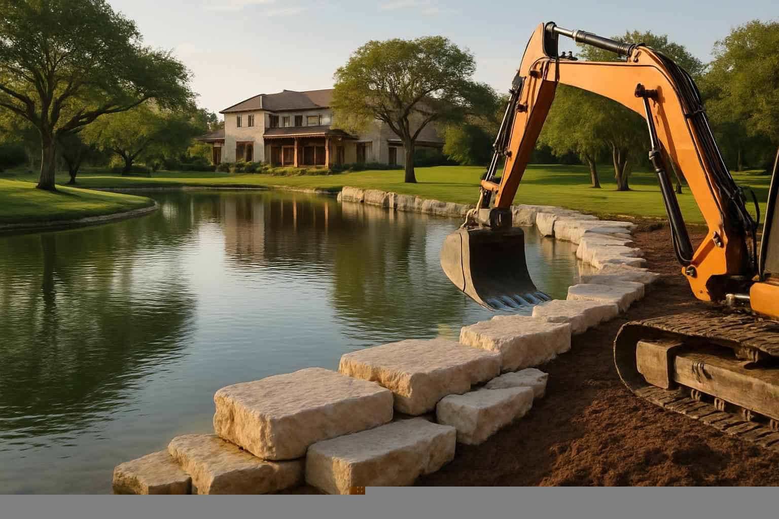 Ranch Pond Excavation In Marble Falls Texas 5 Pond Expansion in Marble Falls Texas