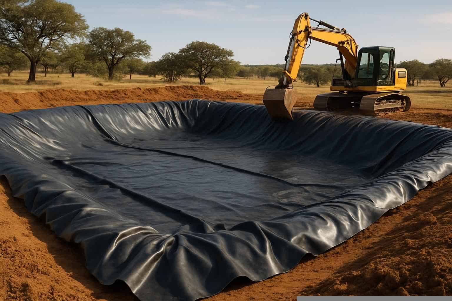 Pond Liner Prep in Pontotoc Texas