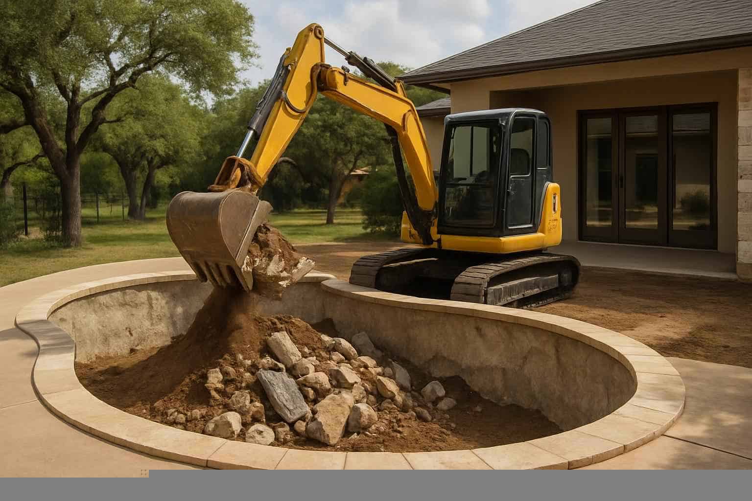 Pool Demolition and Fill in Fischer Texas