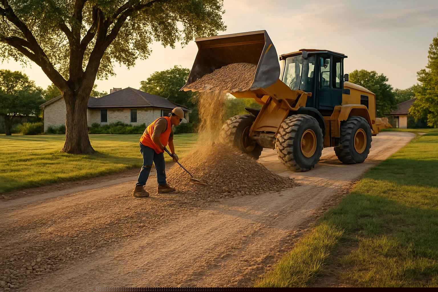 Ranch Road Construction In Cottonwood Shores Texas 2 Road Base Build in Cottonwood Shores Texas
