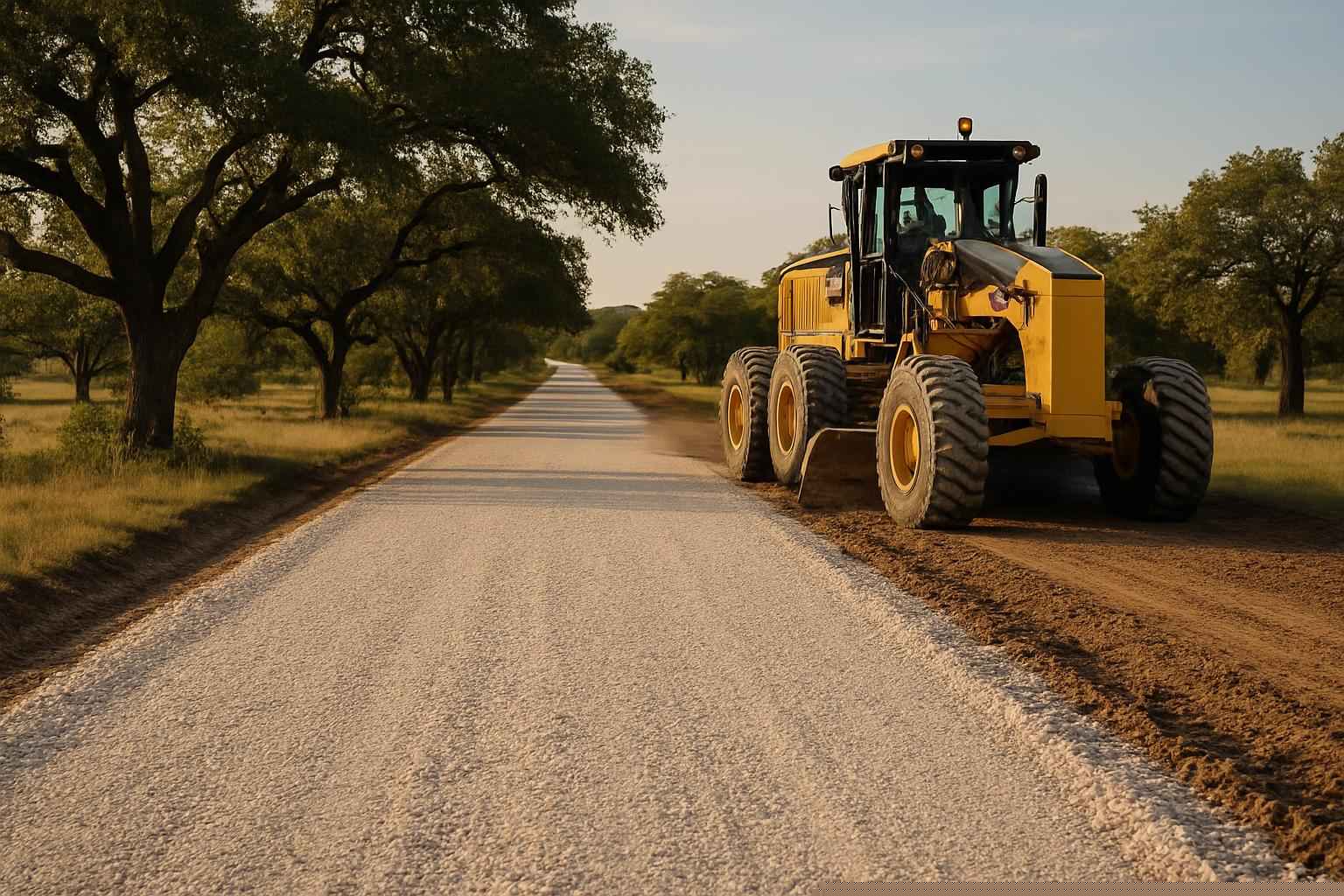 Ranch Road Construction In Pontotoc Texas 2 Road Base Build in Pontotoc Texas