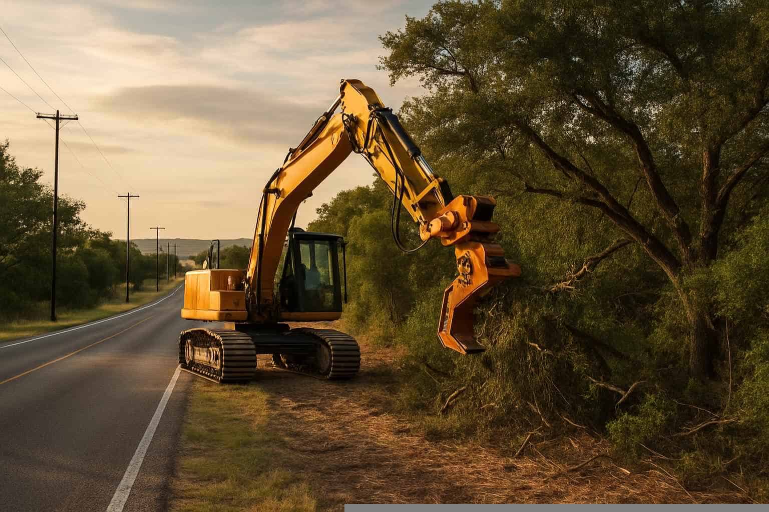 Right Of Way Clearing In Burnet Texas 2 Roadside ROW Clearing in Burnet Texas