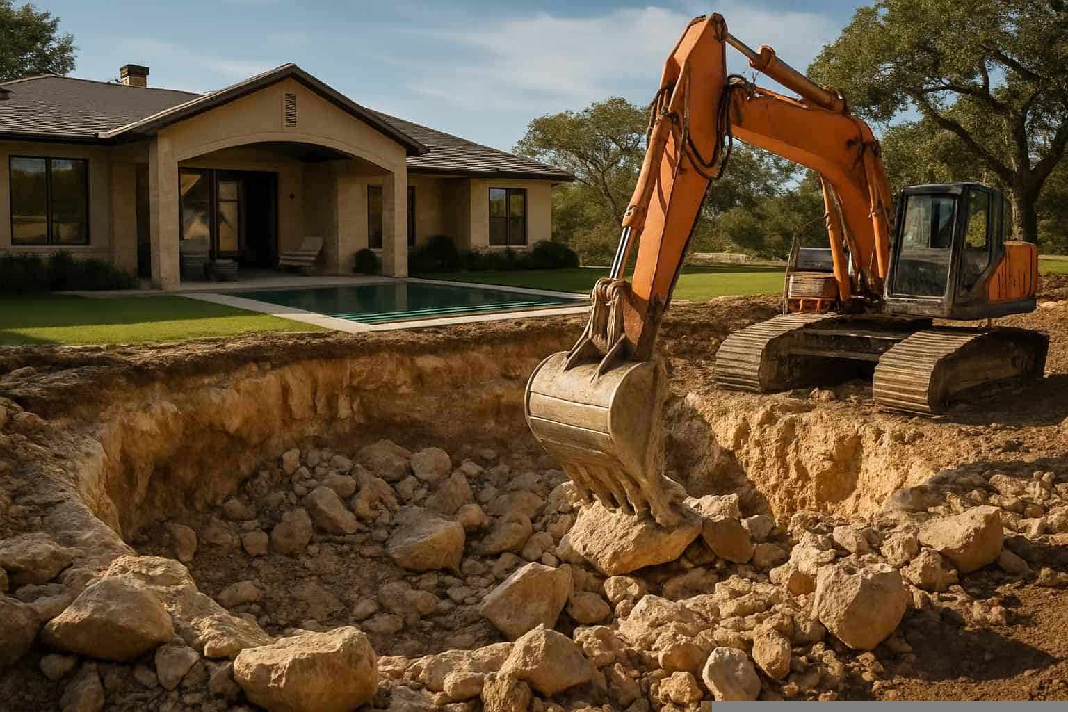 Pool Excavation In Burnet Texas 2 Rock Excavation for Pools in Burnet Texas