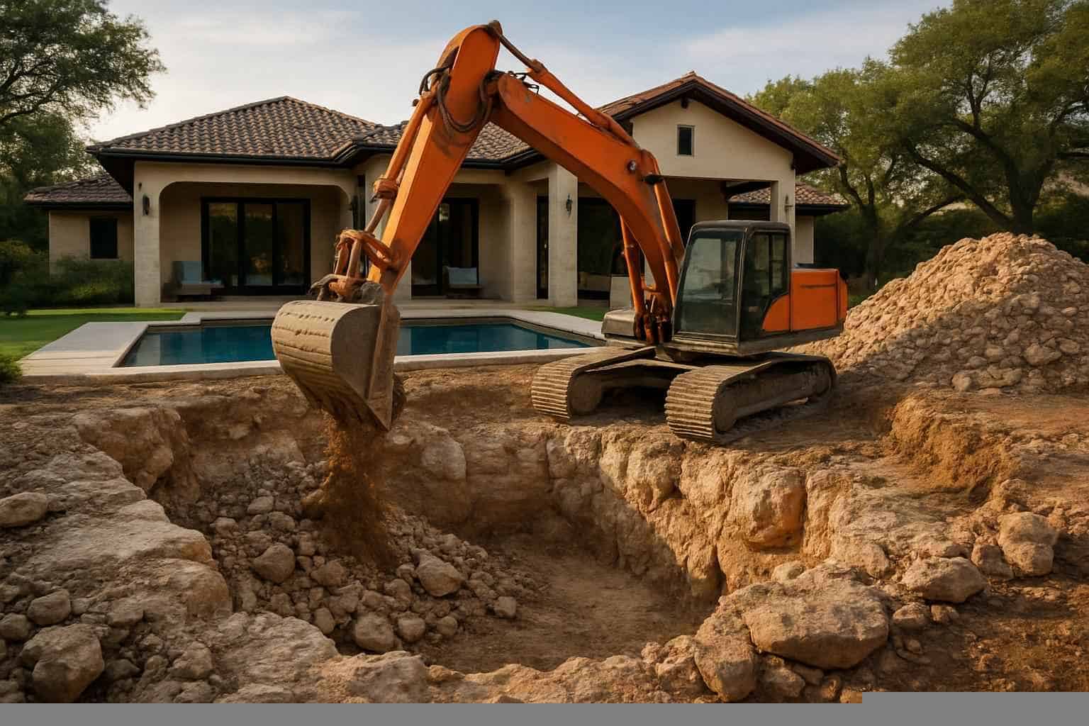 Rock Excavation for Pools in Fischer Texas