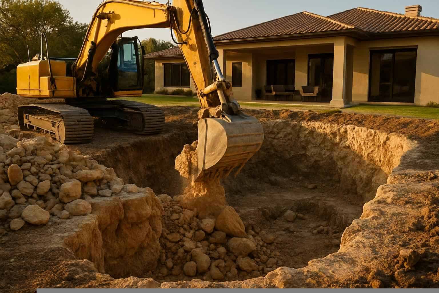Rock Excavation for Pools in Marble Falls Texas