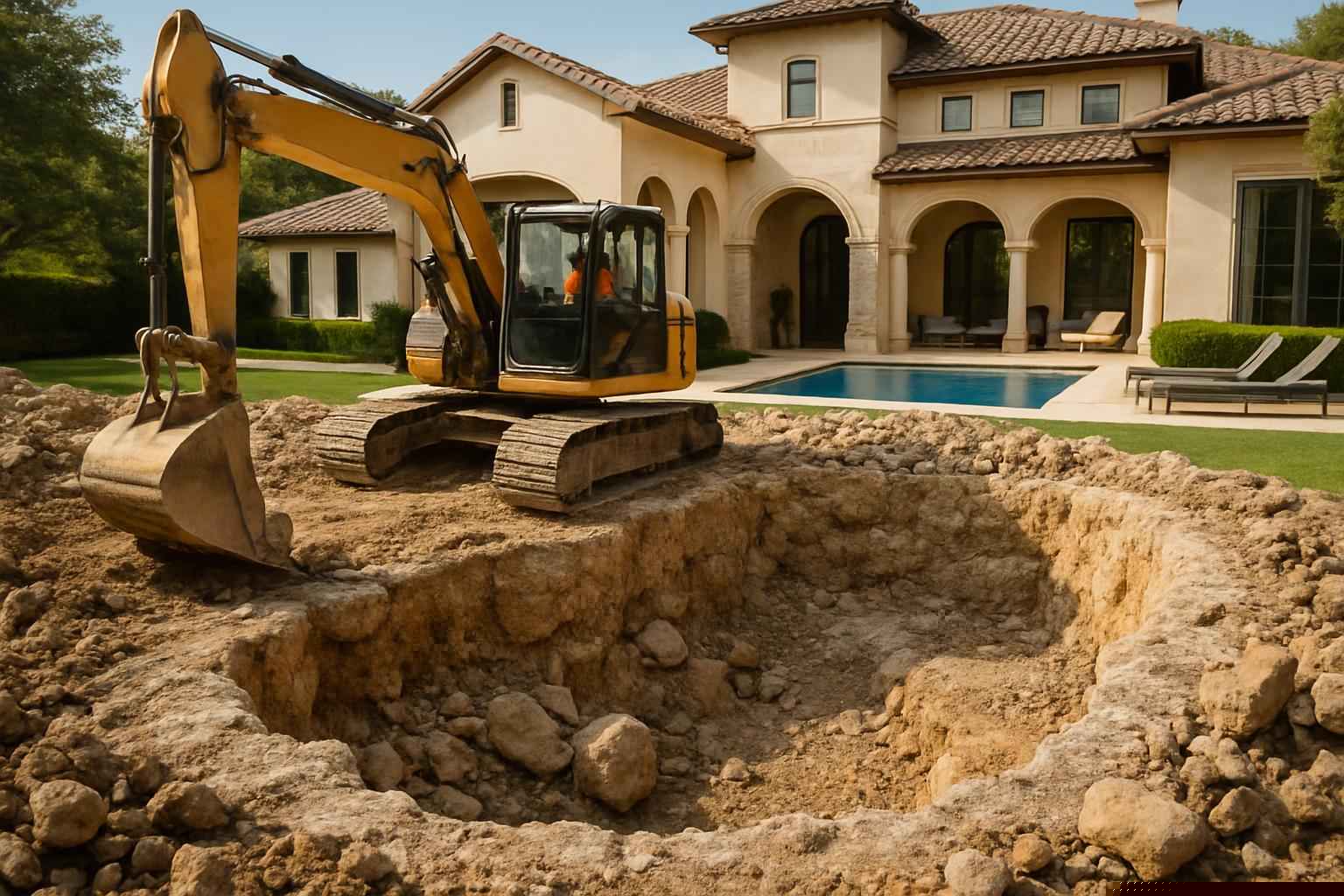 Rock Excavation for Pools in Medina Texas