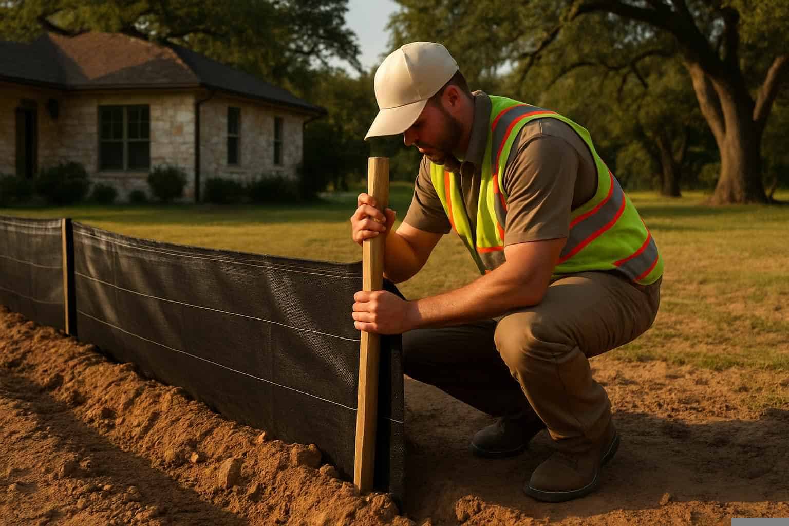Silt Fence Installation in Burnet Texas
