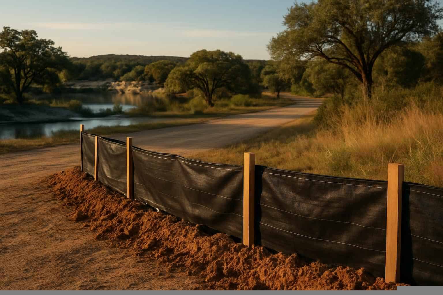 Silt Fence Installation in Marble Falls Texas
