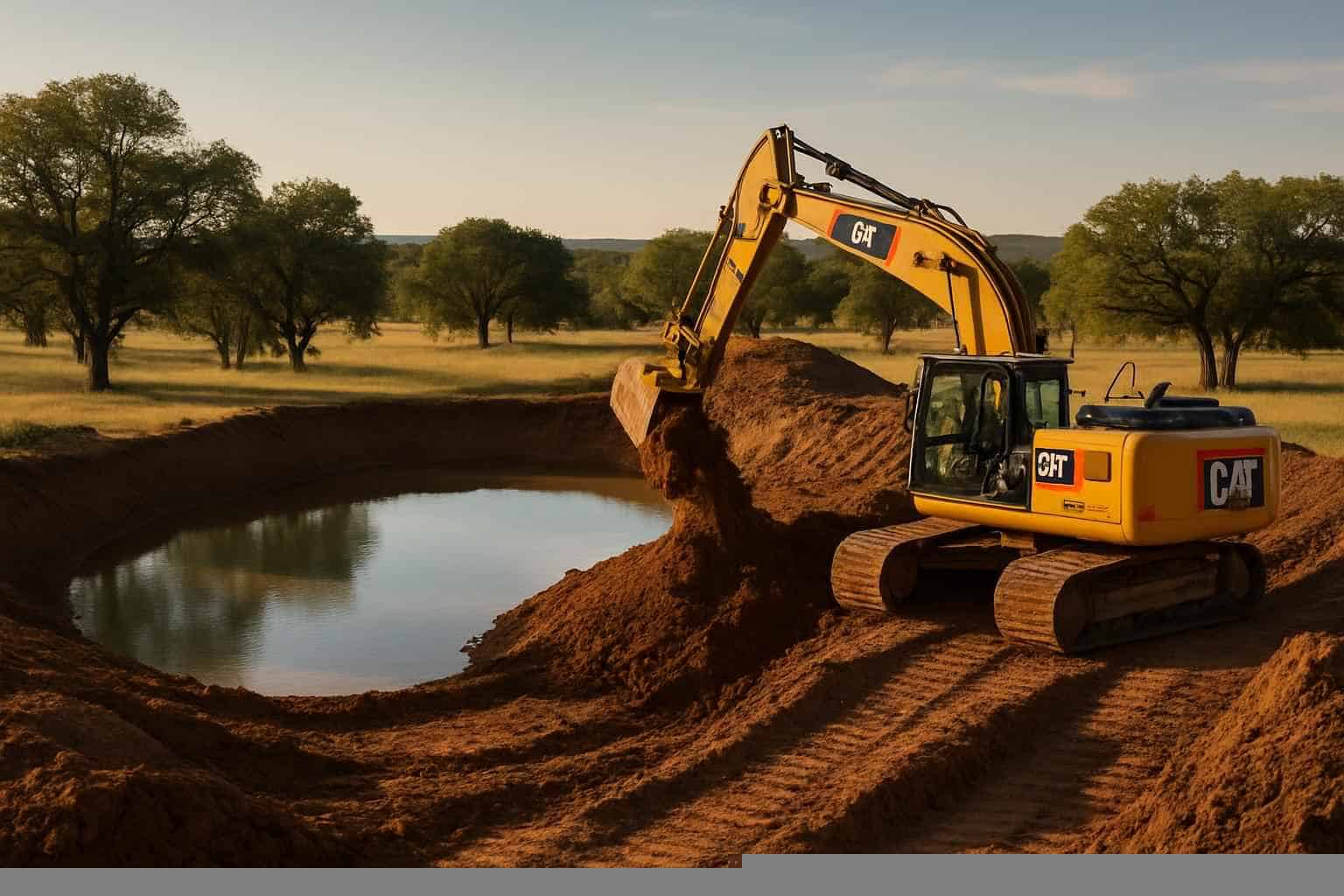 Ranch Pond Excavation In Marble Falls Texas 1 Stock Tank Excavation in Marble Falls Texas