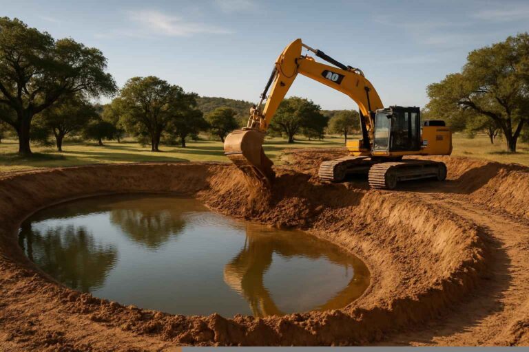 Ranch Pond Excavation In Medina Texas