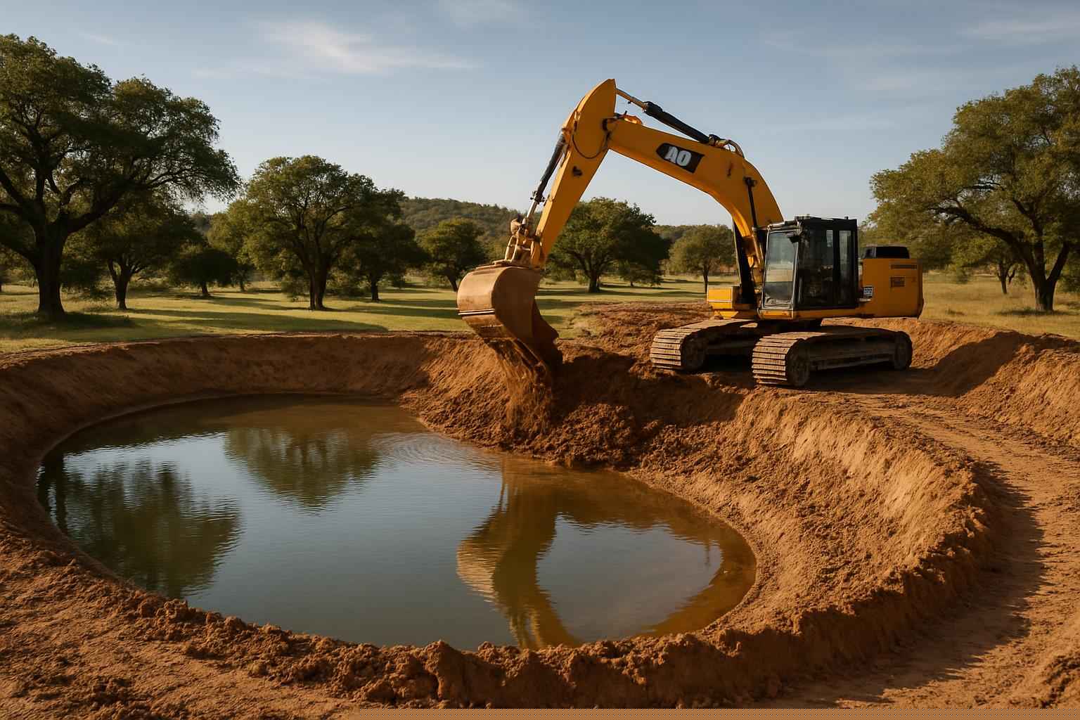 Ranch Pond Excavation In Medina Texas 1 Stock Tank Excavation in Medina Texas