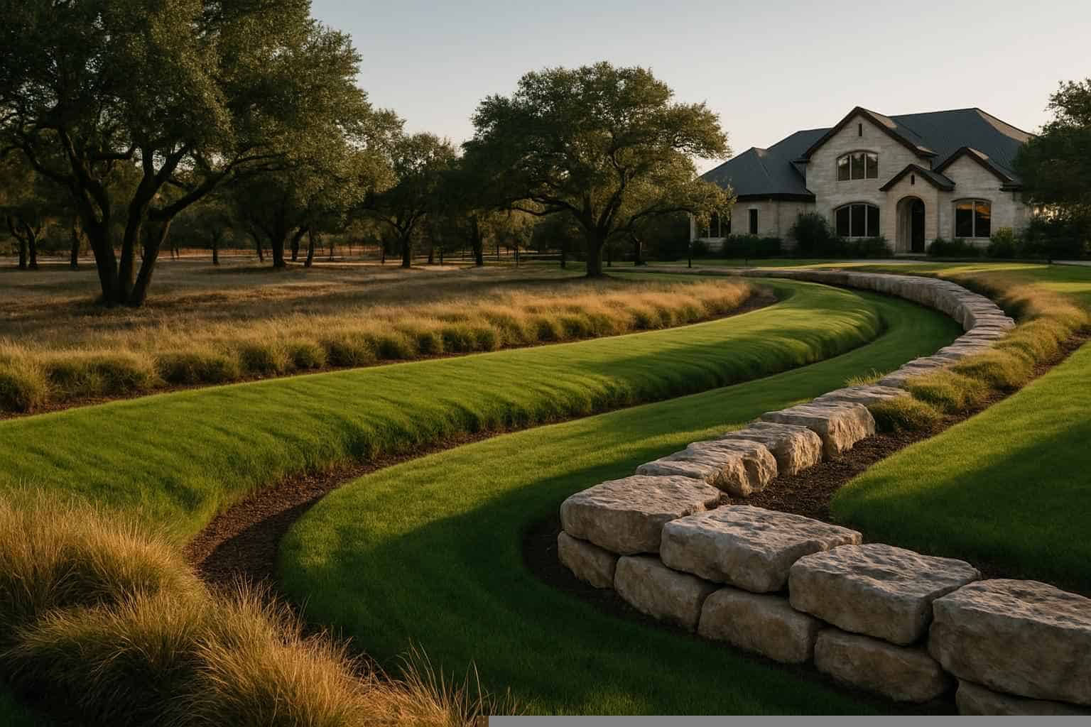 Drainage Solutions In Fischer Texas 3 Swales and Berms in Fischer Texas