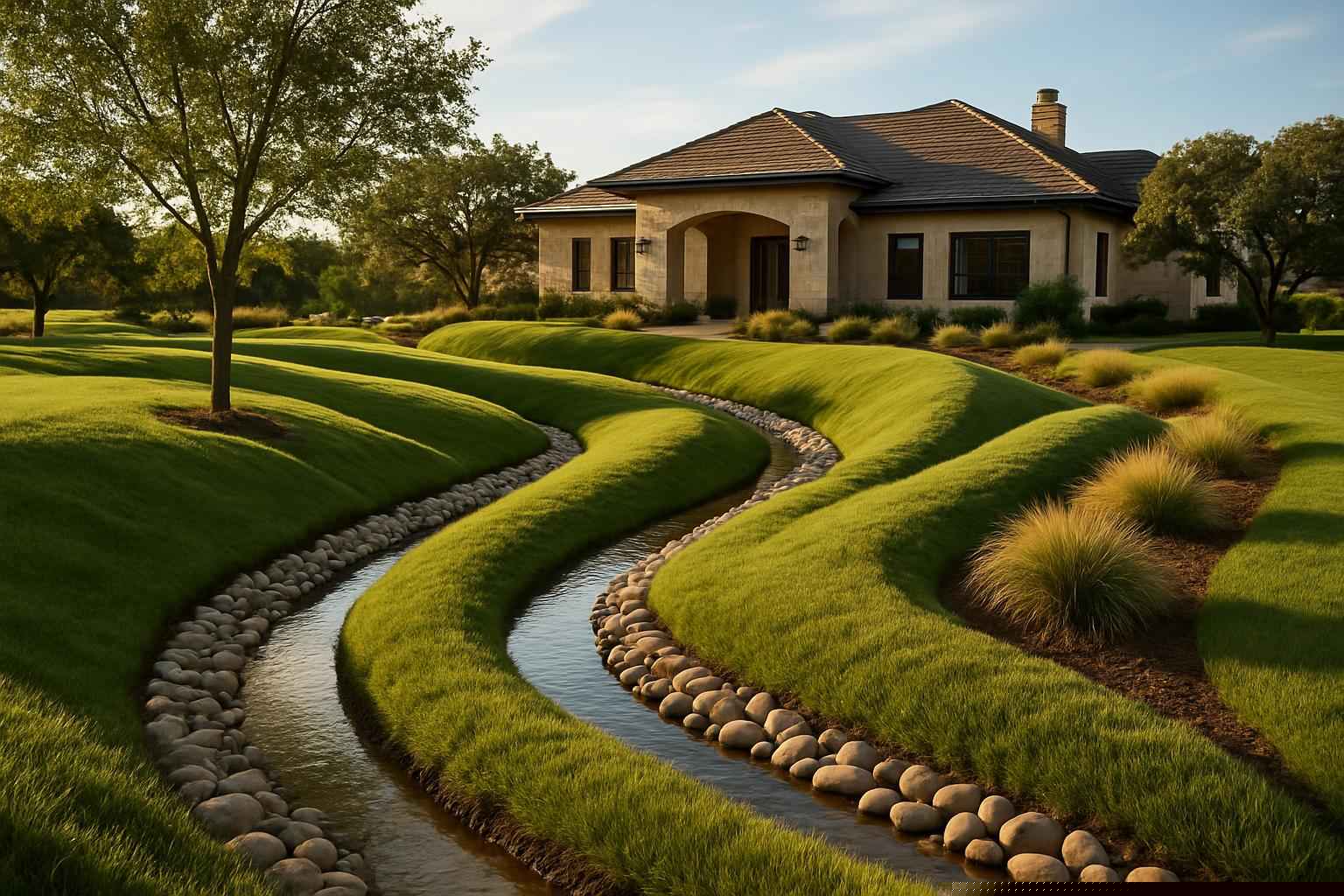 Swales and Berms in Marble Falls Texas