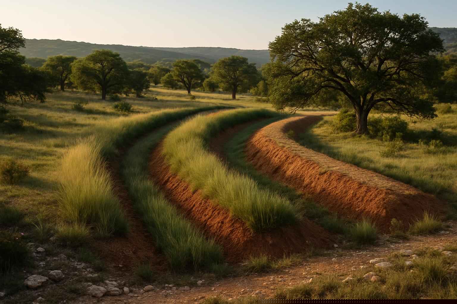 Drainage Solutions In Medina Texas 3 Swales and Berms in Medina Texas