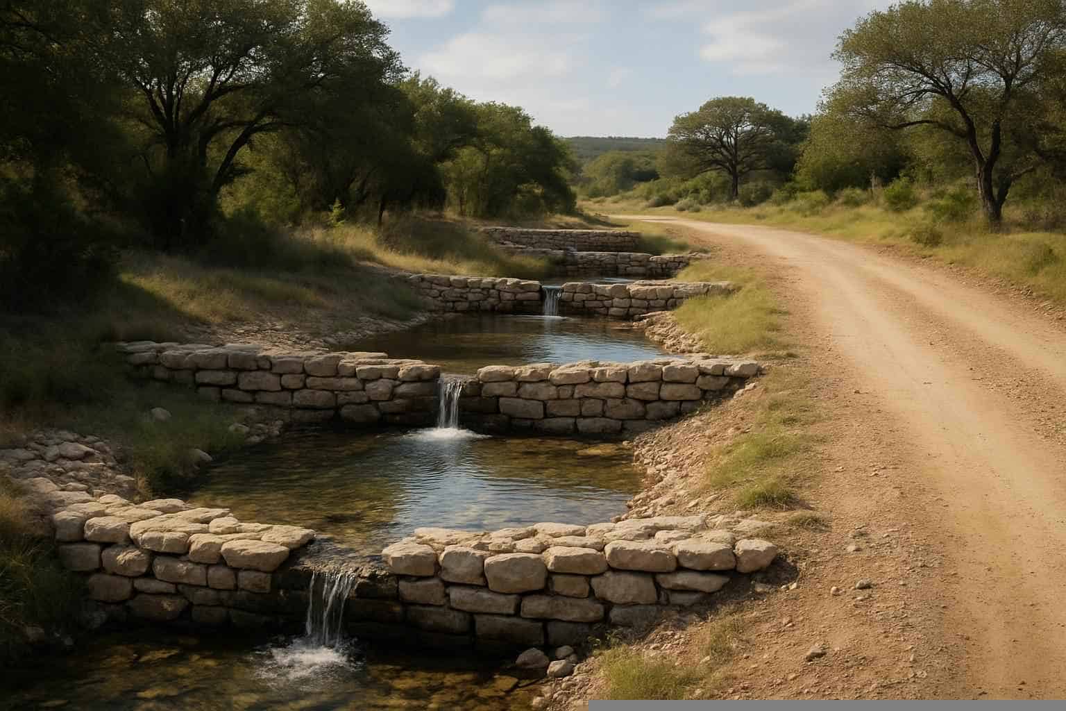 Erosion Control In Fischer Texas 4 Water Bars and Check Dams in Fischer Texas